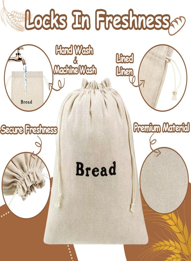BMMN Reusable Bread Bags for Homemade, 12 x 15 Inch Linen Sourdough Bread Bags (6 Pieces) for Homemade Loaves & Pastries, Baking Gifts & Baking Supplies for Home Bakers, Stay Fresh Unbleached and Reusable - Image 3
